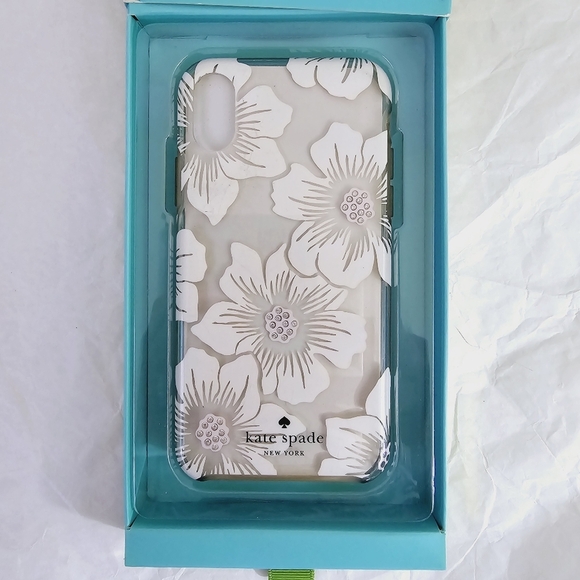Kate Spade iPhone X Hollyhock Floral Bling Diva Gems Hardshell Case New in Box - Picture 2 of 7